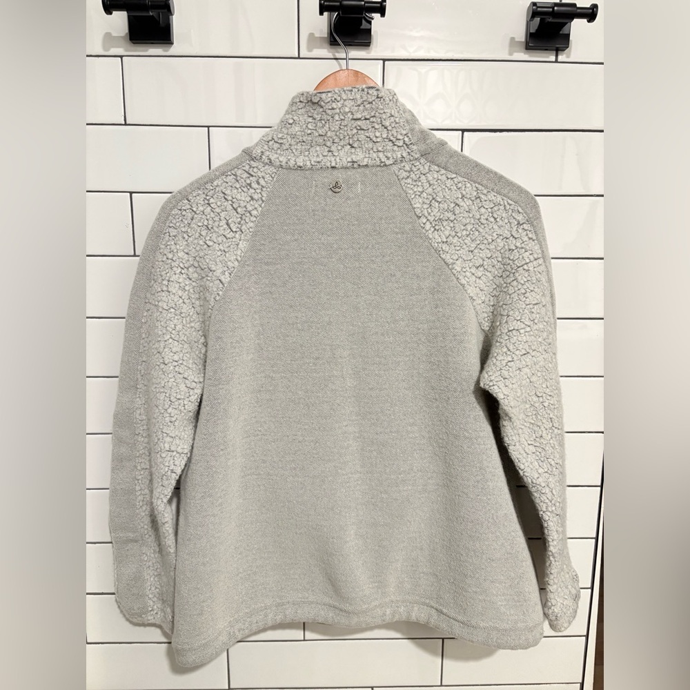 prAna Lockwood fleece Sweater Bone Heather M - Picture 7 of 8